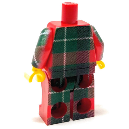 Christmas Flannel PJs Minifig Body made using LEGO parts - B3 Customs