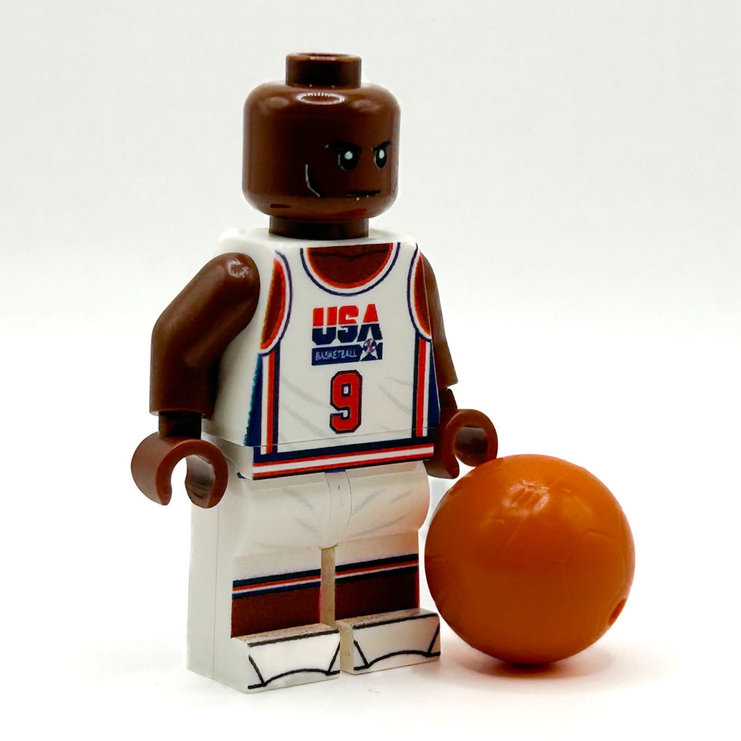 MJ #9 USA Olympics Basketball Player Minifig made using LEGO parts - B3 Customs