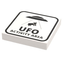 UFO Activity Area Sign (2x2 Tile, Minifig Scale) made using LEGO part