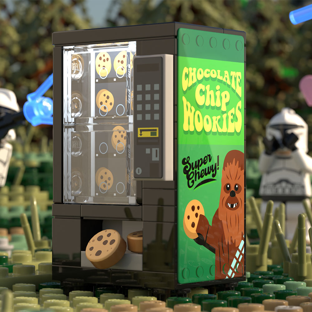 Chocolate Chip Wookie Cookies Vending Machine Building Set made using LEGO parts - B3 Customs