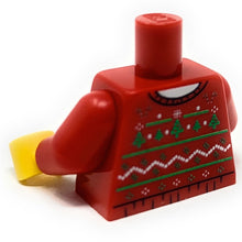 Ugly Red Christmas Tree Sweater Printed Torso made using LEGO parts - B3 Customs